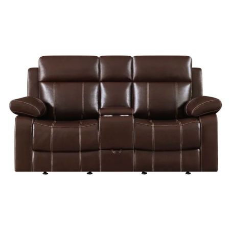 Darby Home Tuthill Faux Leather Reclining Loveseat