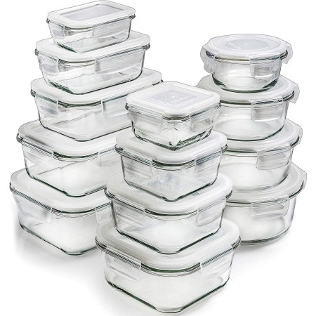 Prep Naturals Glass Storage Containers with Lids