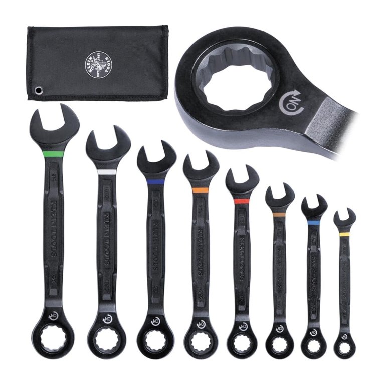  Klein Tools 8-Piece SAE Ratcheting Combo Wrench Set