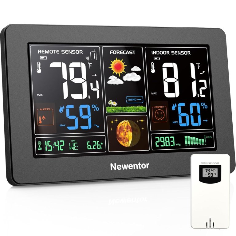 Newentor Q3 Wireless Atomic 7.5-Inch Weather Station