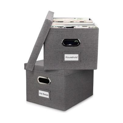 The Best File Cabinet Option: ZICOTO Aesthetic File Organizer Box Set of 2