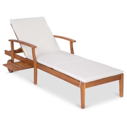 The Best Outdoor Lounge Chair Option: Best Choice Products Acacia Wood Chaise Lounge Chair