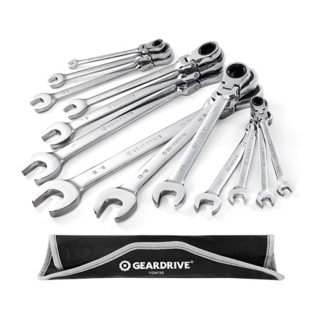 Geardrive Flex-Head Ratcheting Combination Wrench Set