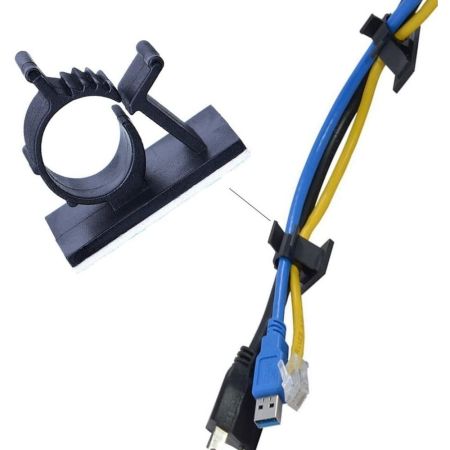 Viaky Adhesive Backed Adjustable Cable Clips
