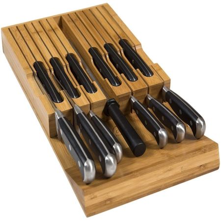 Noble Home u0026 Chef In-Drawer Bamboo Knife Block