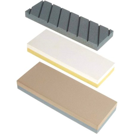  The Norton Waterstone Whetstone Sharpening Starter Kit on a white background.