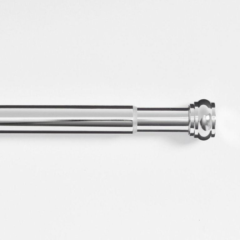  Pottery Barn Classic Chrome Shower Curtain Rod on white background