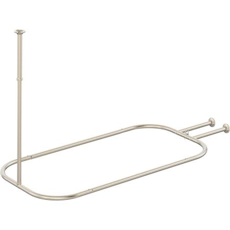  PrettyHome brushed nickel Shower Curtain Rod Hoop on white background
