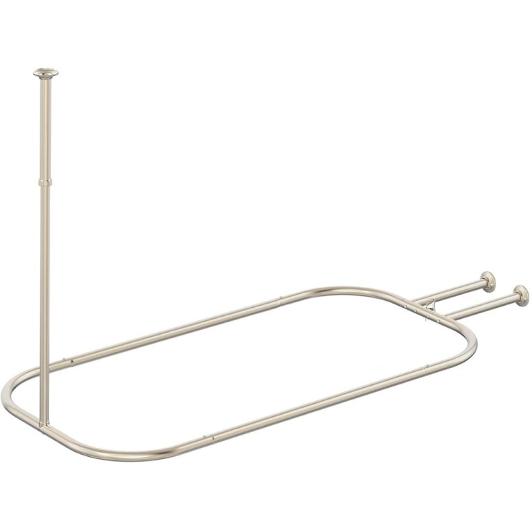  PrettyHome brushed nickel Shower Curtain Rod Hoop on white background