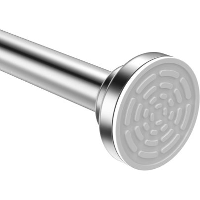 Teeck Shower brushed nickel Adjustable Tension Shower Curtain Rod on white background
