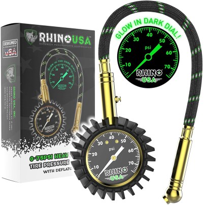 Best Tire Pressure Gauge Options: Rhino USA Heavy Duty Tire Pressure Gauge (0-75 PSI)