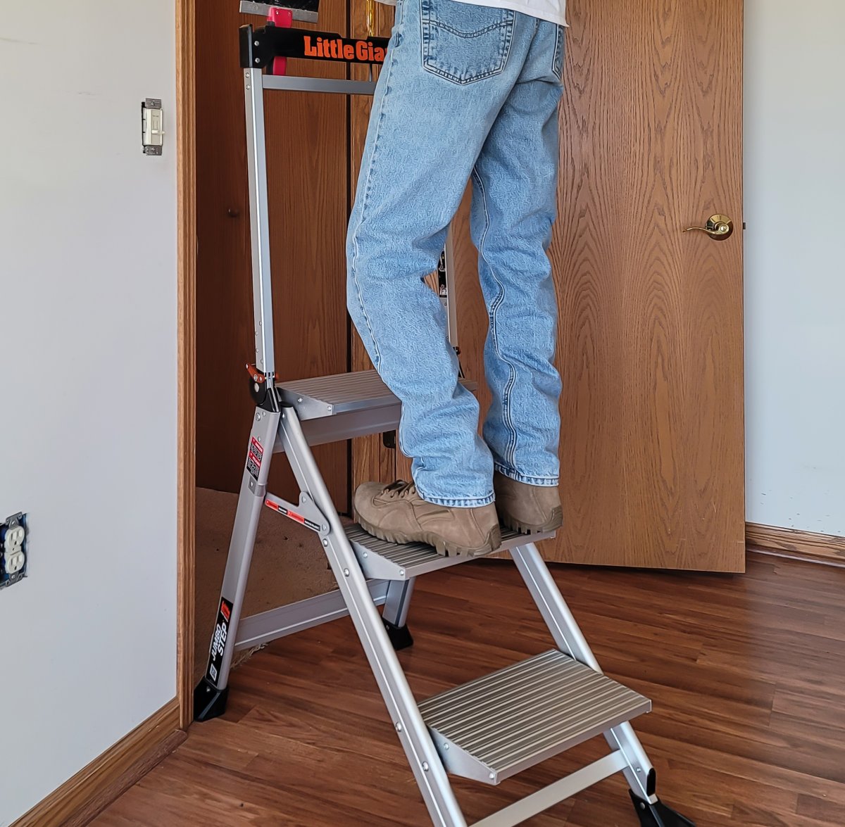 a person using the Little Giant Jumbo