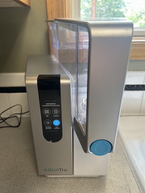 AquaTru Classic RO Countertop Water Purifier on counter
