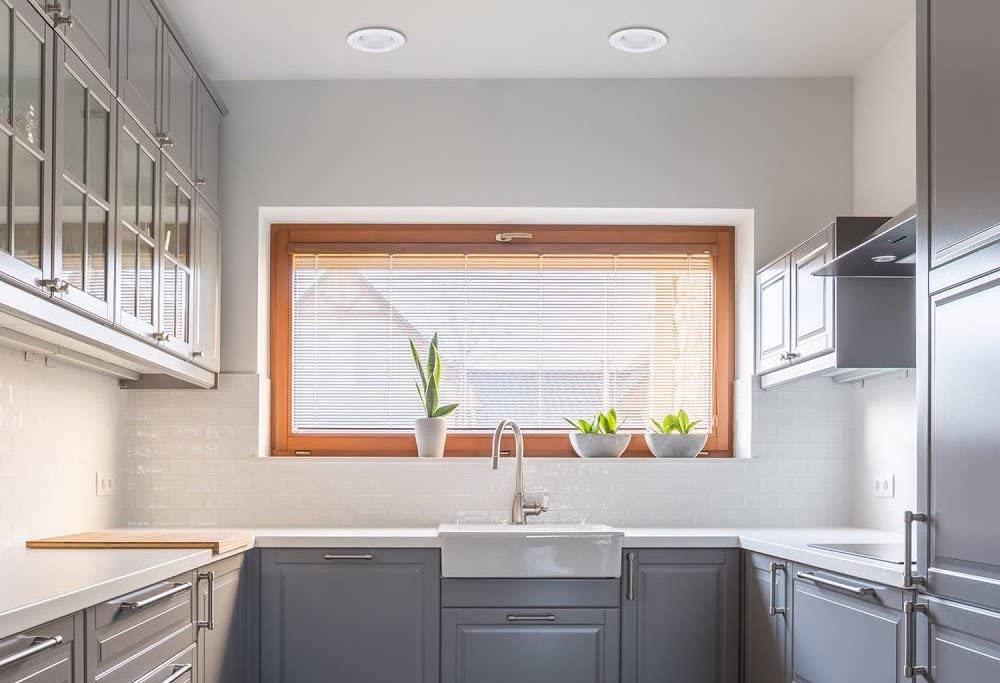 The best recessed lighting option in a bright and clean kitchen