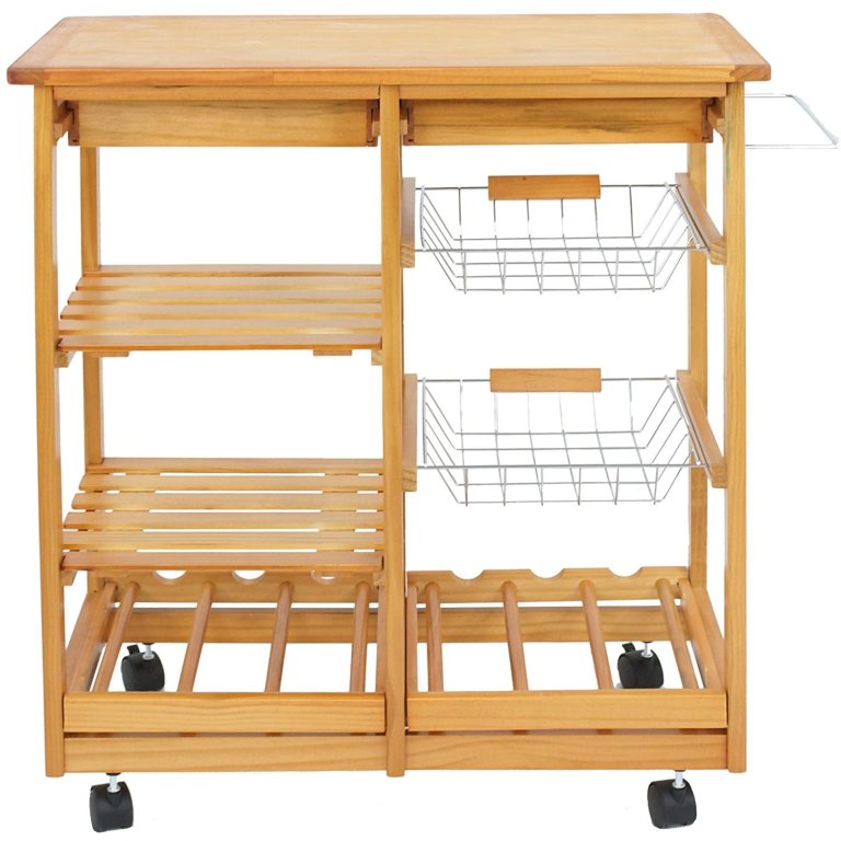 The Best Kitchen Cart Option: Nova Microdermabrasion Rolling Wood Kitchen Island