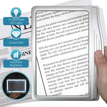 MagniPros 3X Large Ultra Bright LED Page Magnifier