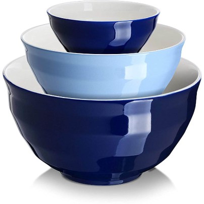 The Best Mixing Bowls Option: DOWAN Ceramic Mixing Bowls 3-Piece Set