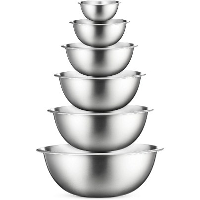 The Best Mixing Bowls Option: FineDine Stainless Steel Mixing Bowls (Set of 6)