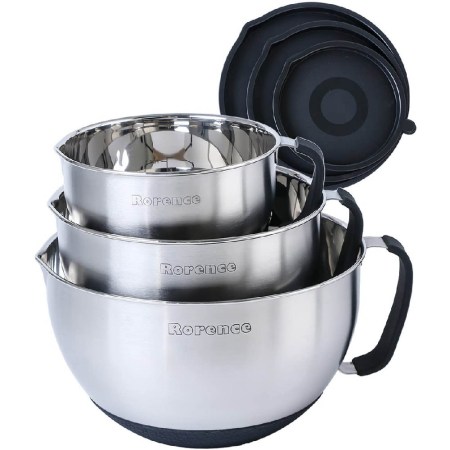 Rorence Mixing Bowls With Pour Spout, Handle and Lid
