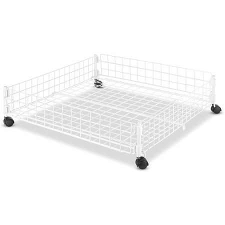 Whitmor Rolling White Wire Underbed Cart