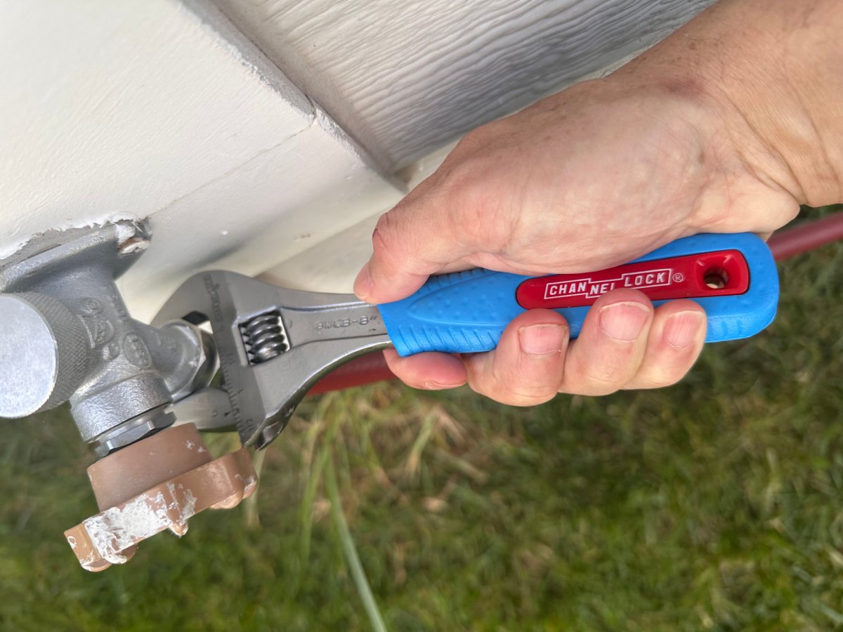 ChannelLock Adjustable Wrench in use