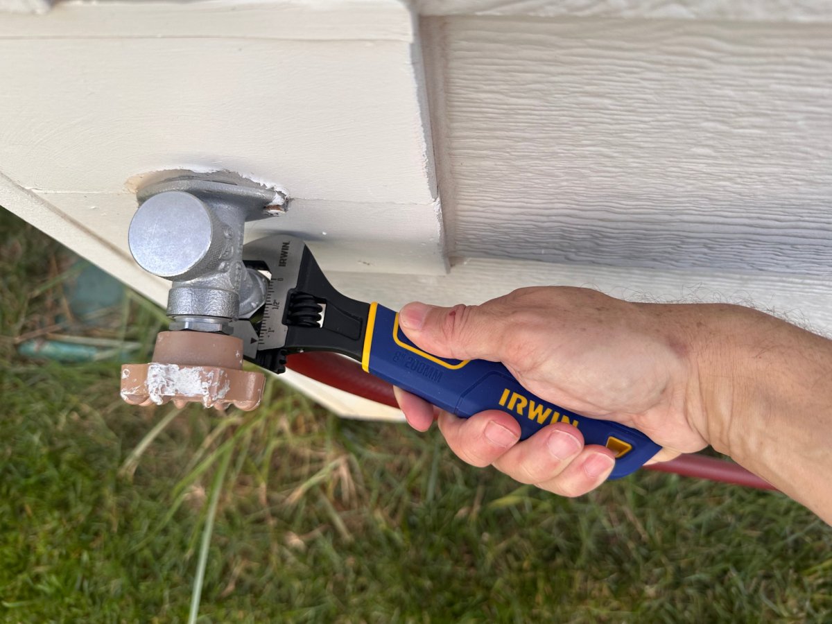 Irwin Adjustable Wrench in use