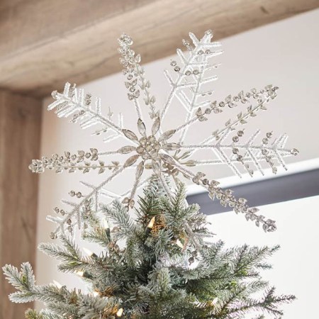 Pottery Barn Jeweled Snowflake Christmas Tree Topper