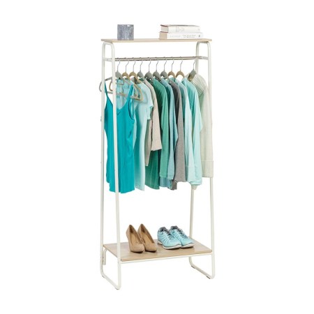 IRIS USA Metal Garment Rack with 2 Wood Shelves