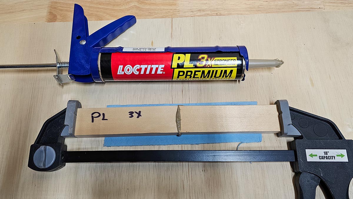 The Best Construction Adhesive Loctite PL 3X by glued and clamped boards