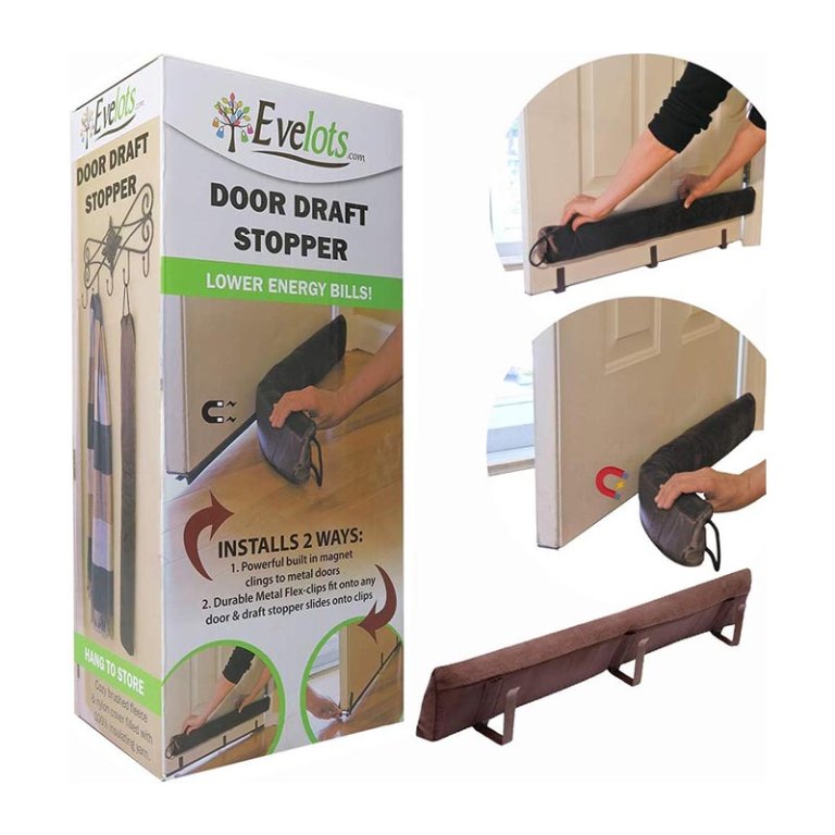  Evelots Magnetic Door Draft Stopper box on white background