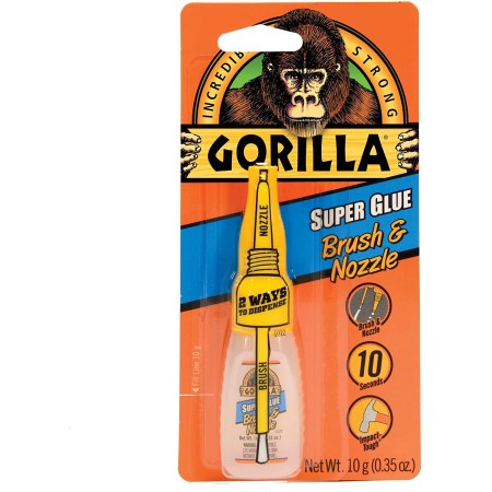 Gorilla Super Glue with Brush u0026 Nozzle Applicator