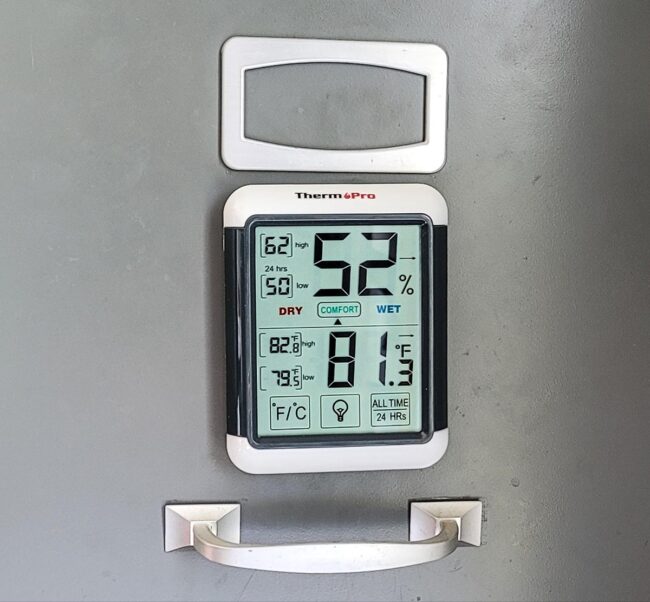 An installed indoor thermometer