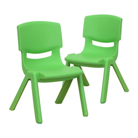 Flash Furniture 2 Pack Green Plastic Stackable 
