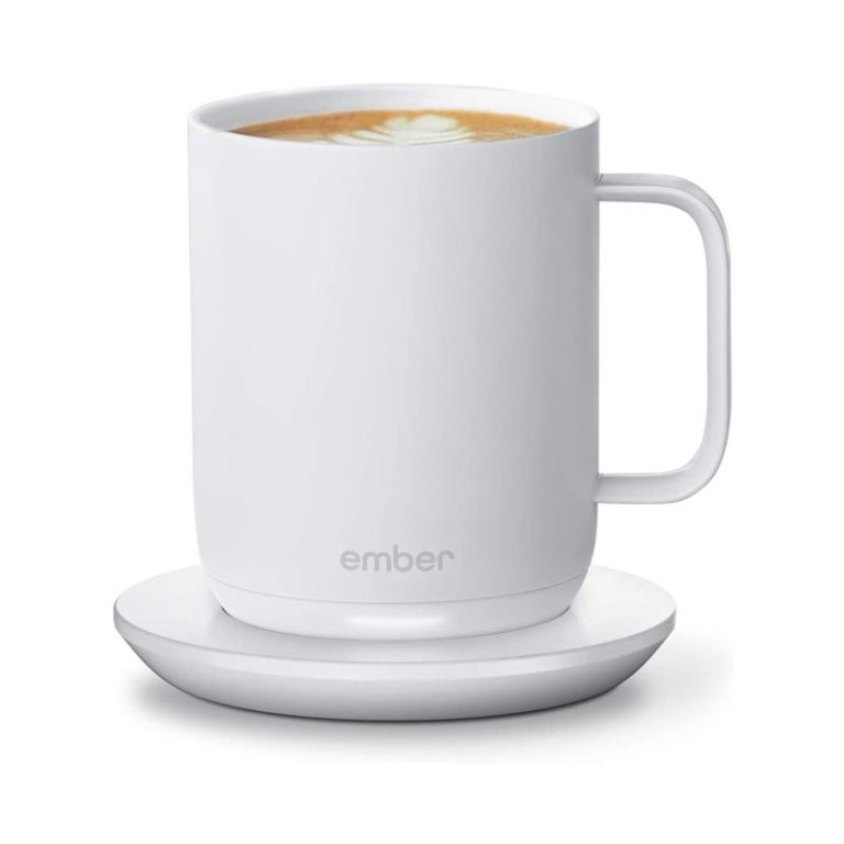  A white Ember Mug 2 Smart Mug Warmer on a white background.