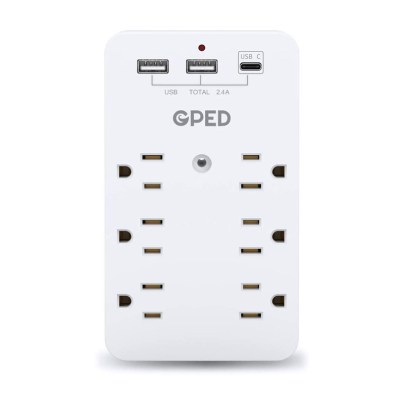The Best USB Wall Outlet Option: GPED USB Wall Outlet, Surge Protector