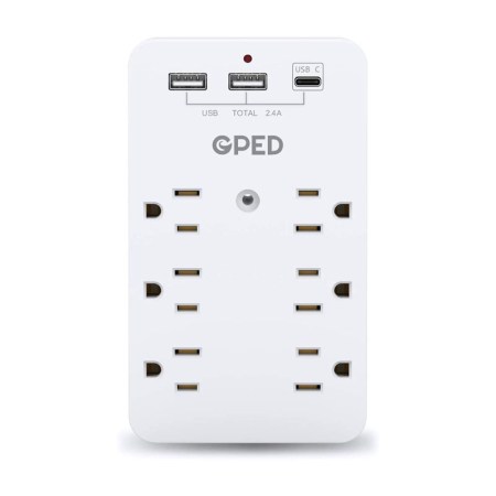 GPED USB Wall Outlet, Surge Protector
