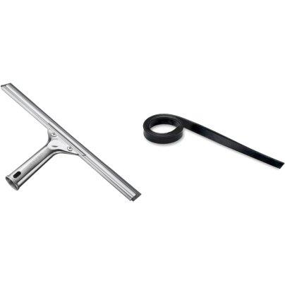 The Unger Pro 12-Inch Stainless Steel Window Squeegee on a white background