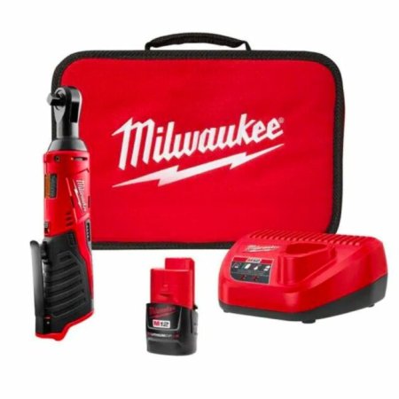  Milwaukee 2457-21 M12 Cordless ⅜-Inch Ratchet Kit