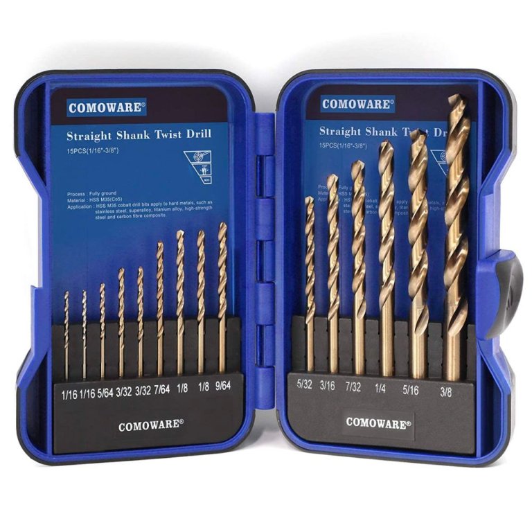 The Best Drill Bits for Stainless Steel Option: Comoware Cobalt 15-Piece Twist Drill Bit Set