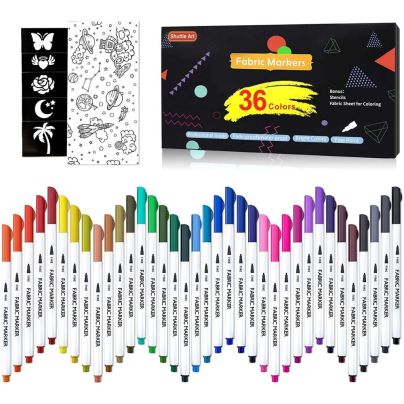 The Best Fabric Markers Option: 36 Colors Fabric Markers, Shuttle Art Fabric Markers