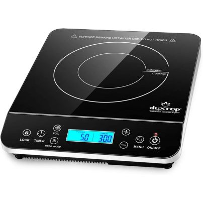 The Duxtop 1800-Watt LCD Portable Countertop Burner on a white background.