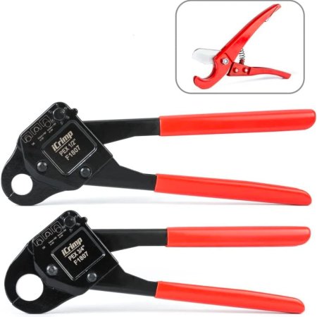  Three iCrimp Angle PEX Crimp Tools on a white background