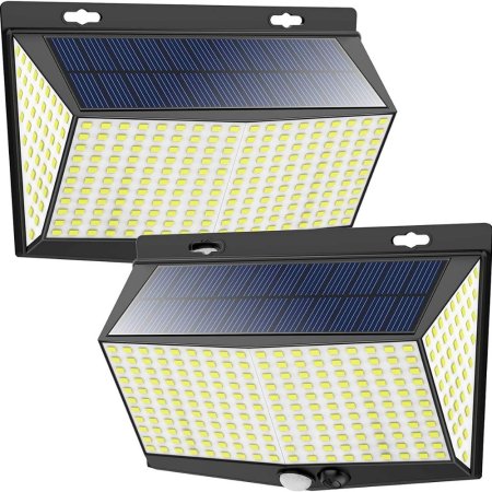 The Nacinic LED Solar Motion Sensor (6500K, 2 Pack) on a white background.