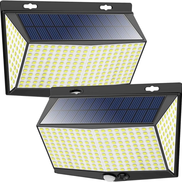  The Nacinic LED Solar Motion Sensor (6500K, 2 Pack) on a white background.