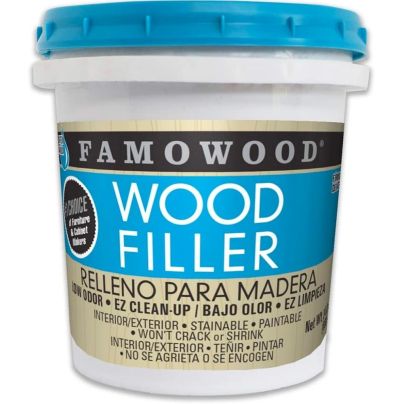 The Best Stainable Wood Filler Option: FamoWood 40022126 Latex Wood Filler - Pint, Natural