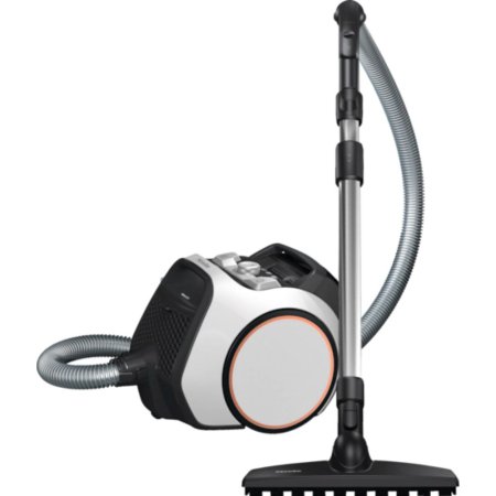  The Miele Boost CX1 Parquet Bagless Canister Vacuum on a white background.