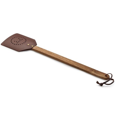 Outset Acacia Wood and Leather Fly Swatter