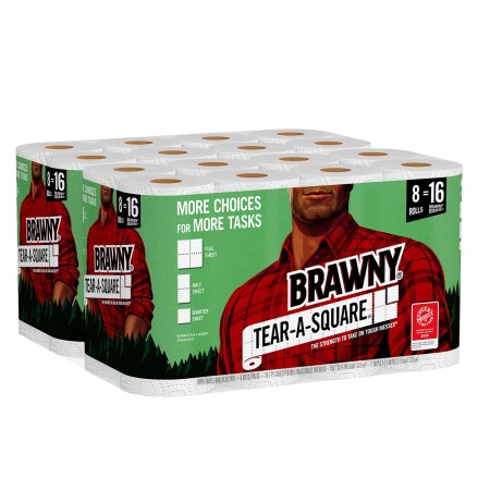 Brawny Paper Towels, Tear-A-Square, 16 Double