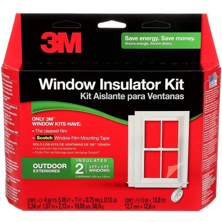  The 3M Outdoor Window Insulation Kit in its red and black box on a white background.