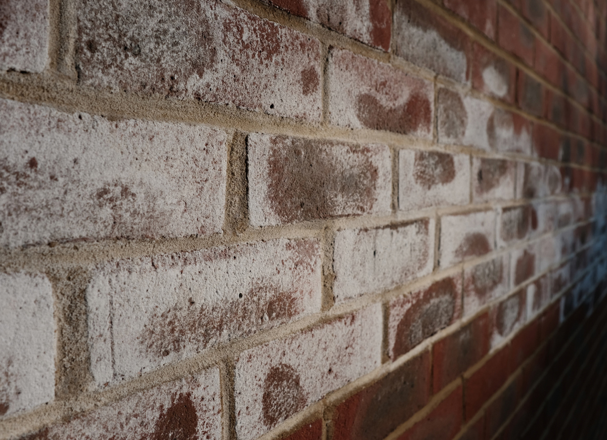 efflorescence on brick exterior